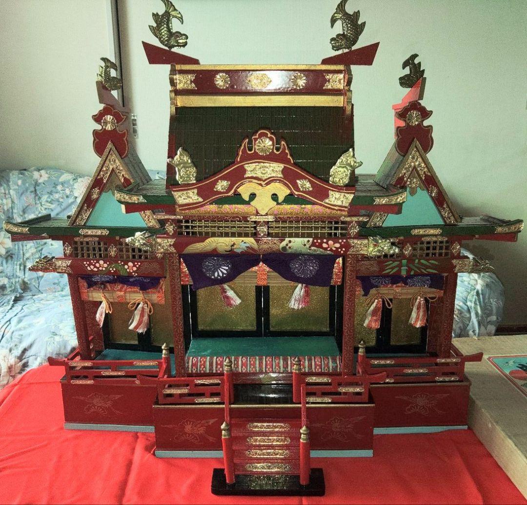 御殿飾り豊寿殿と雛人形、小物のセット