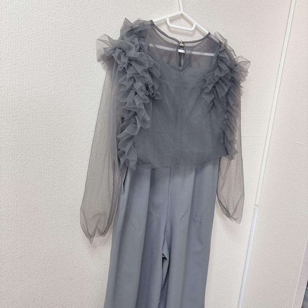 LEPSIM 【F】グレー サロペット　チュール　オケージョン　結婚式　ドレス