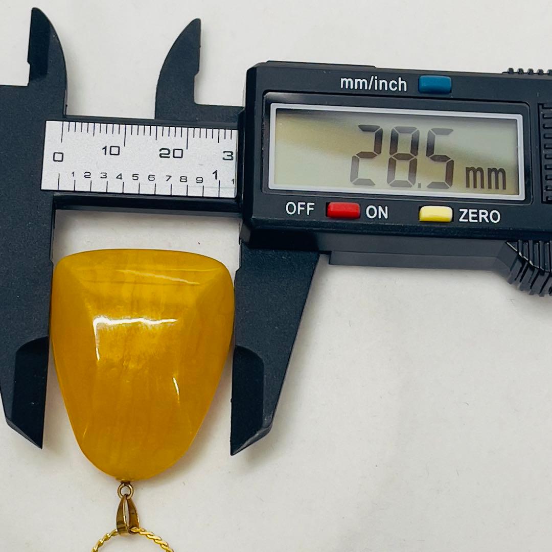 天然蜜蝋琥珀 ロイヤルアンバーK18ペンダントトップ