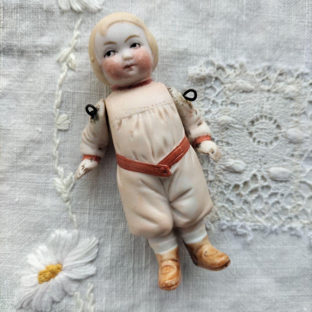 ドイツ　ビンテージ　ビスクドール　男の子　身長8.8cm HERTWIG？