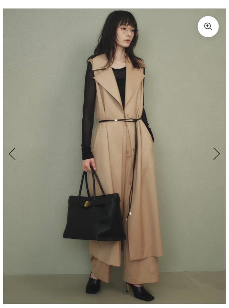 1/25限定価格　新品☆ánuans ブラック ベルトディテールバッグ　トート