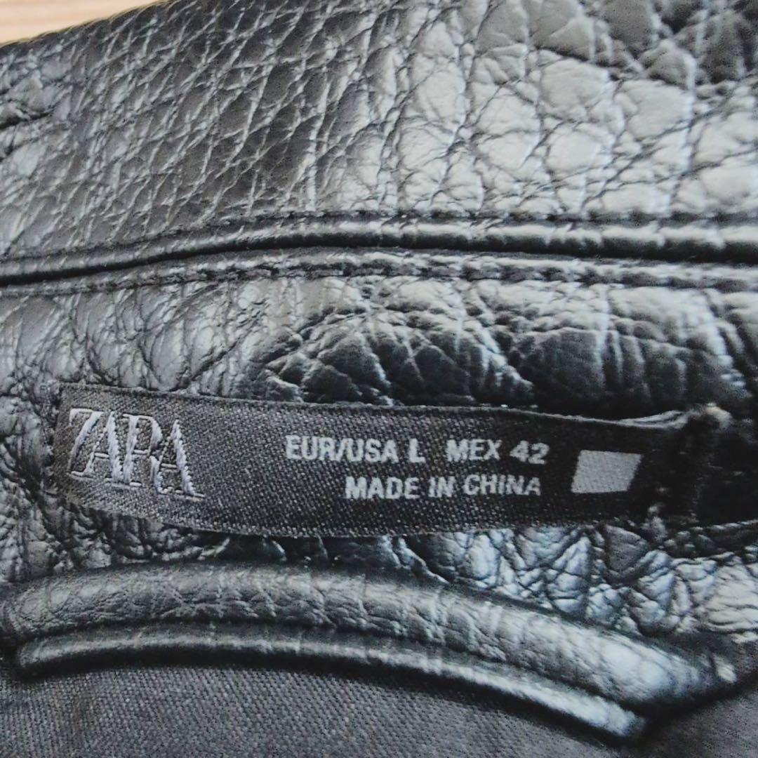 今期　ZARA フェイクレザーパフジャケット　L