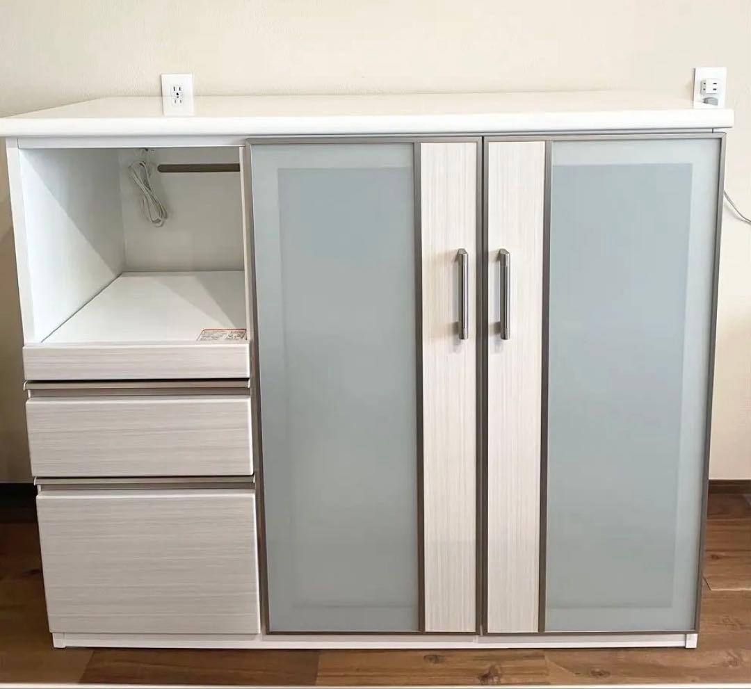 ニトリ　カップボード　キッチンカウンター　食器棚　Nポスティア　120cm