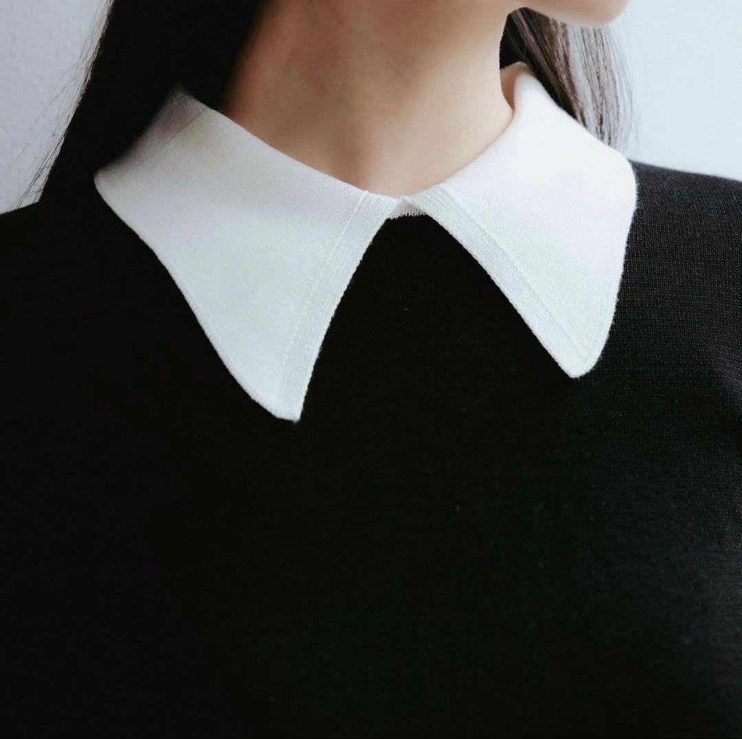 【美品】foufou バイカラーニットポロ 即購入◎