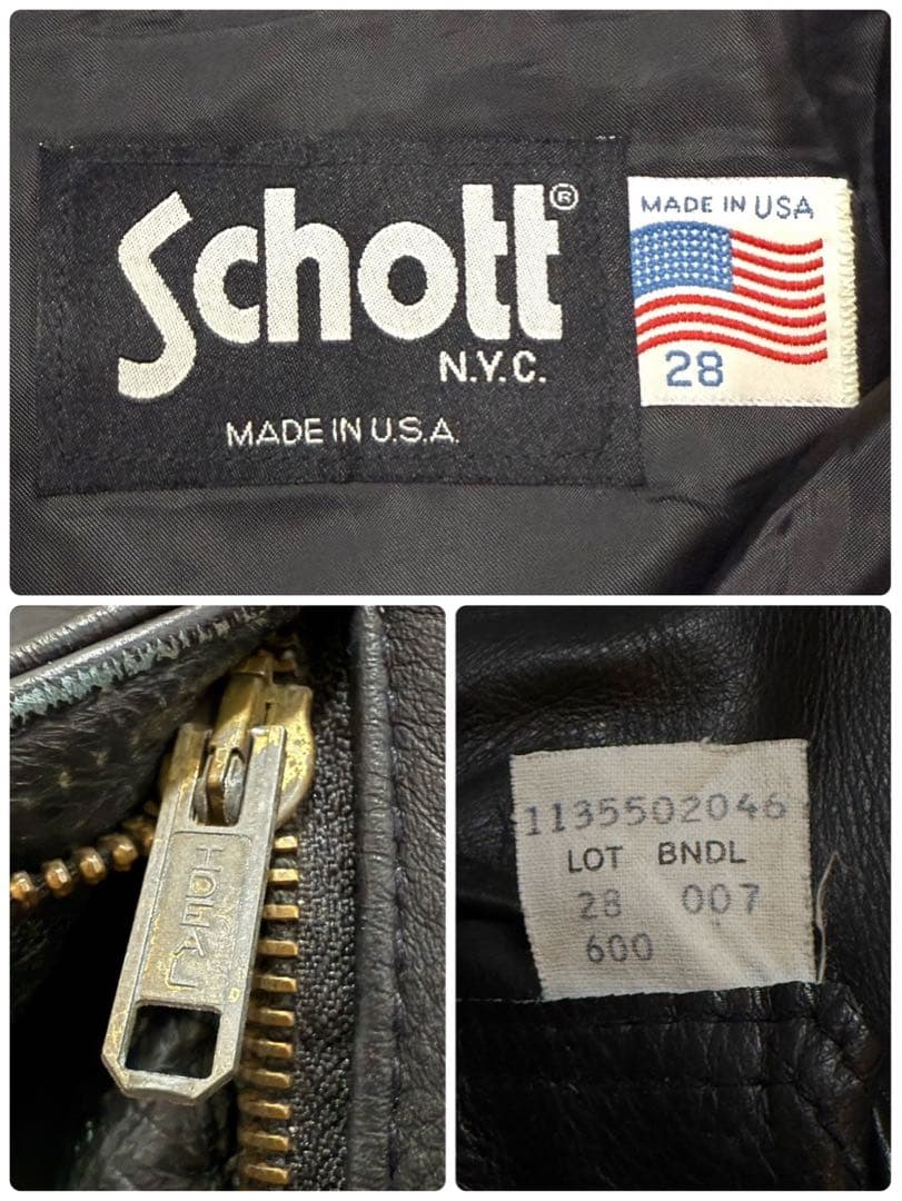 【まっちー】Schott®︎ N.Y.C. USA製 本革 レザーパンツ