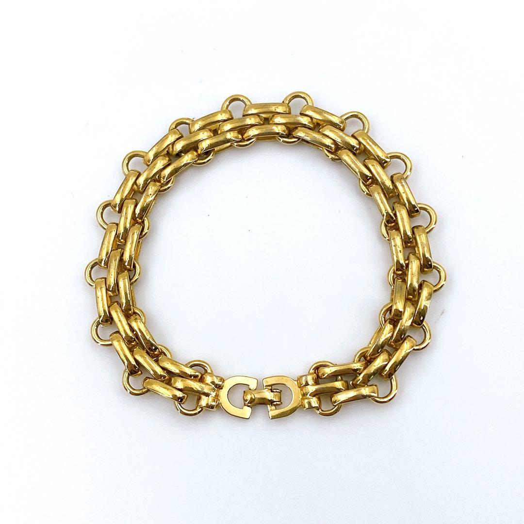 【美品】クリスチャン ディオール Dior チェーン ブレスレット ゴールド