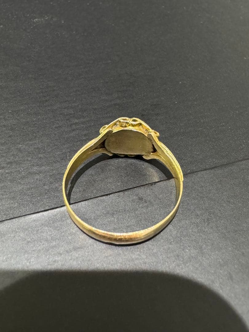 【本日限定価格】英国イギリス　アンティークモーニングリング　9ct