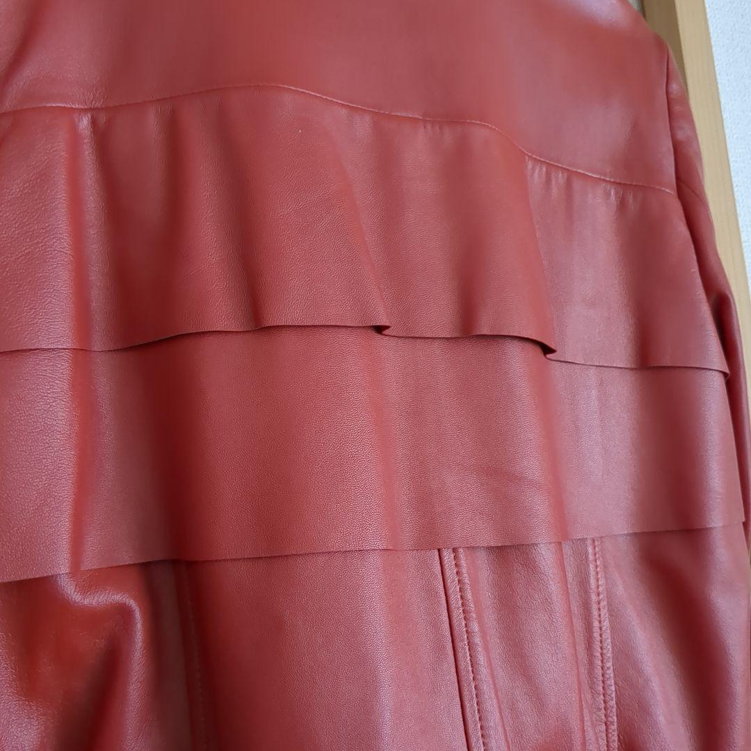 新品未使用!JUDYラムレザーバックフリルライダースジャケット