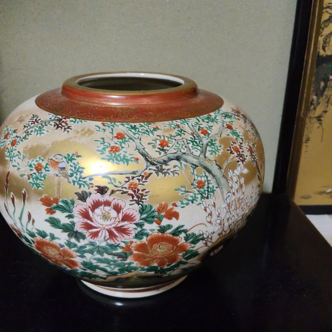 九谷焼壺、22ｃｍ、28cm