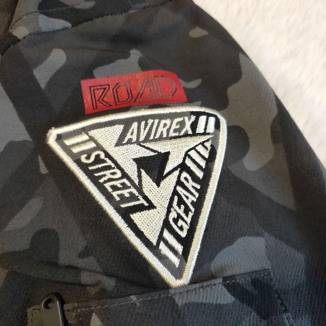 【美品】AVIREX MA-1 ミリタリージャケット 迷彩 ブラック 刺繍
