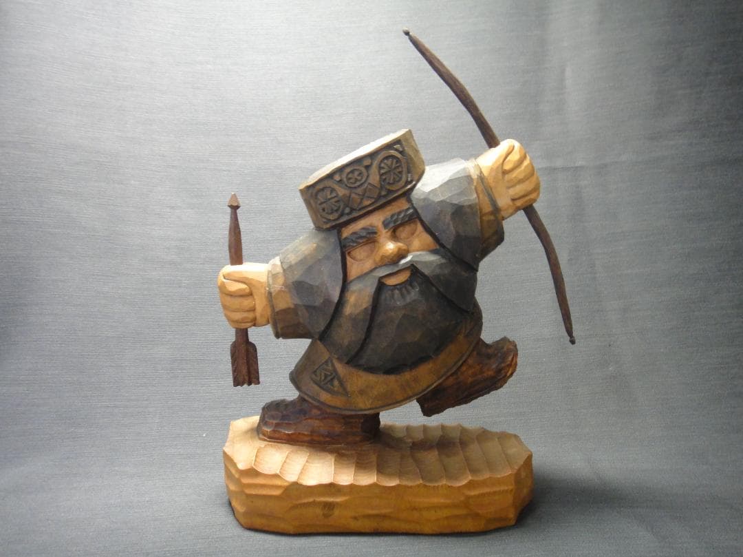 わ*ん様 川上 哲 （さとる）作　アイヌ コロポックル 木彫り 彫刻　藤戸竹喜