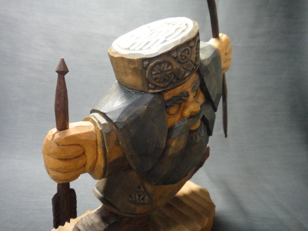 わ*ん様 川上 哲 （さとる）作　アイヌ コロポックル 木彫り 彫刻　藤戸竹喜