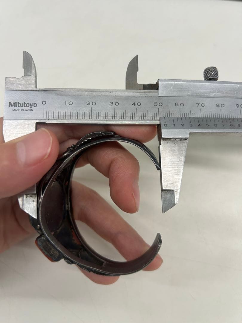 ナバホ 　ターコイズ　バングル　コーラル　925 インディアンジュエリー