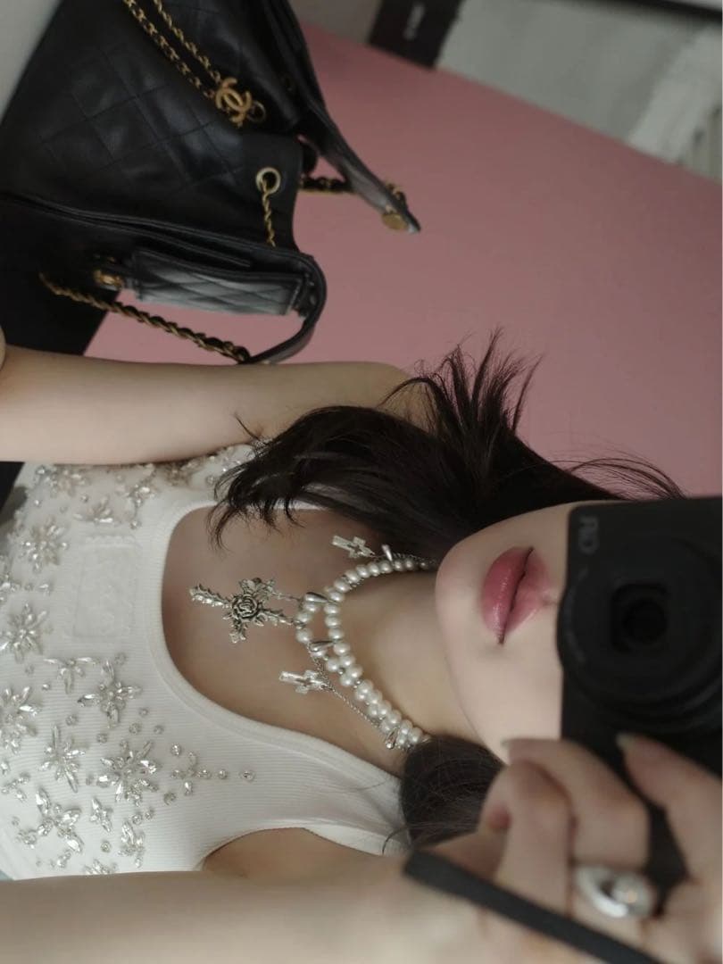 新品タグ付 ダーリッチ ジュエリーリブノースリトップス ホワイト