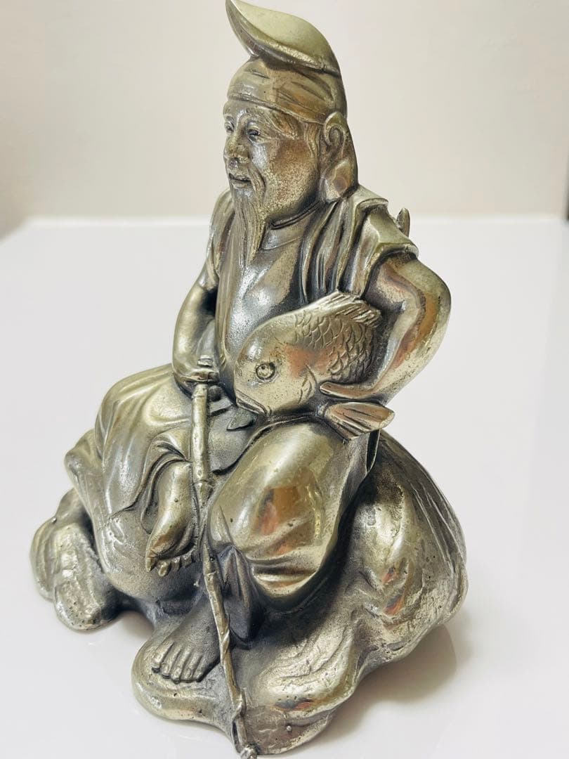 古美術 洋銀 刻印 高村光雲 恵比寿大黒天 置物