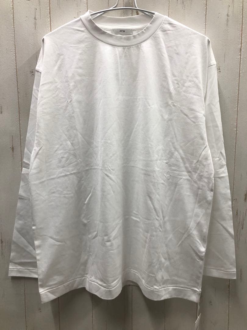 ATON SUVIN60/2 OVERSIZED L/S T-SHIRT 白
