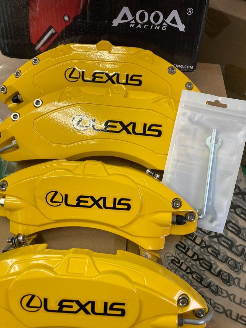 AOOAアルミキャリパーカバーイエローカラー Lexus （4個セット）