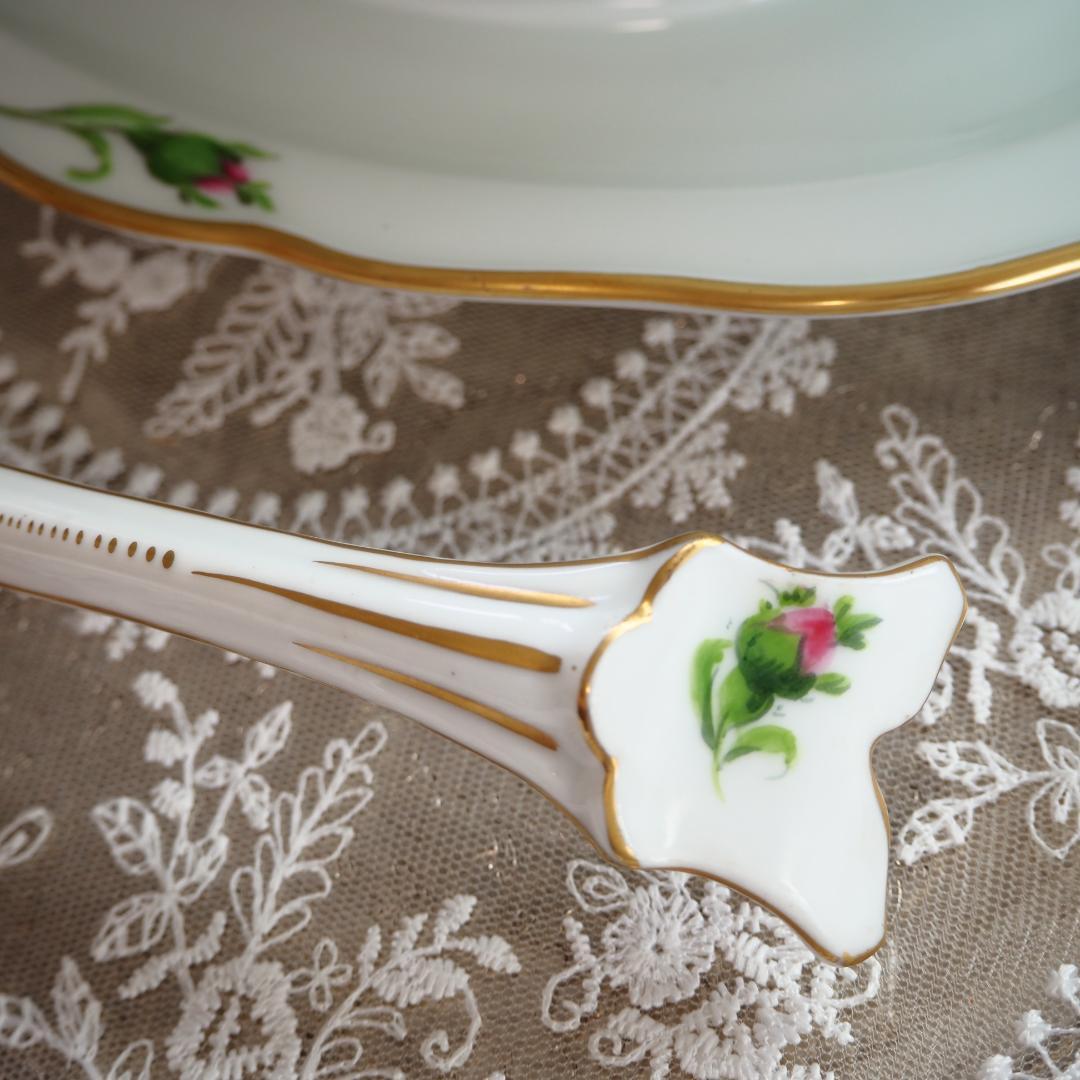 極美品　Meissen マイセン ピンクローズ グレイビーボート　ソース　F7