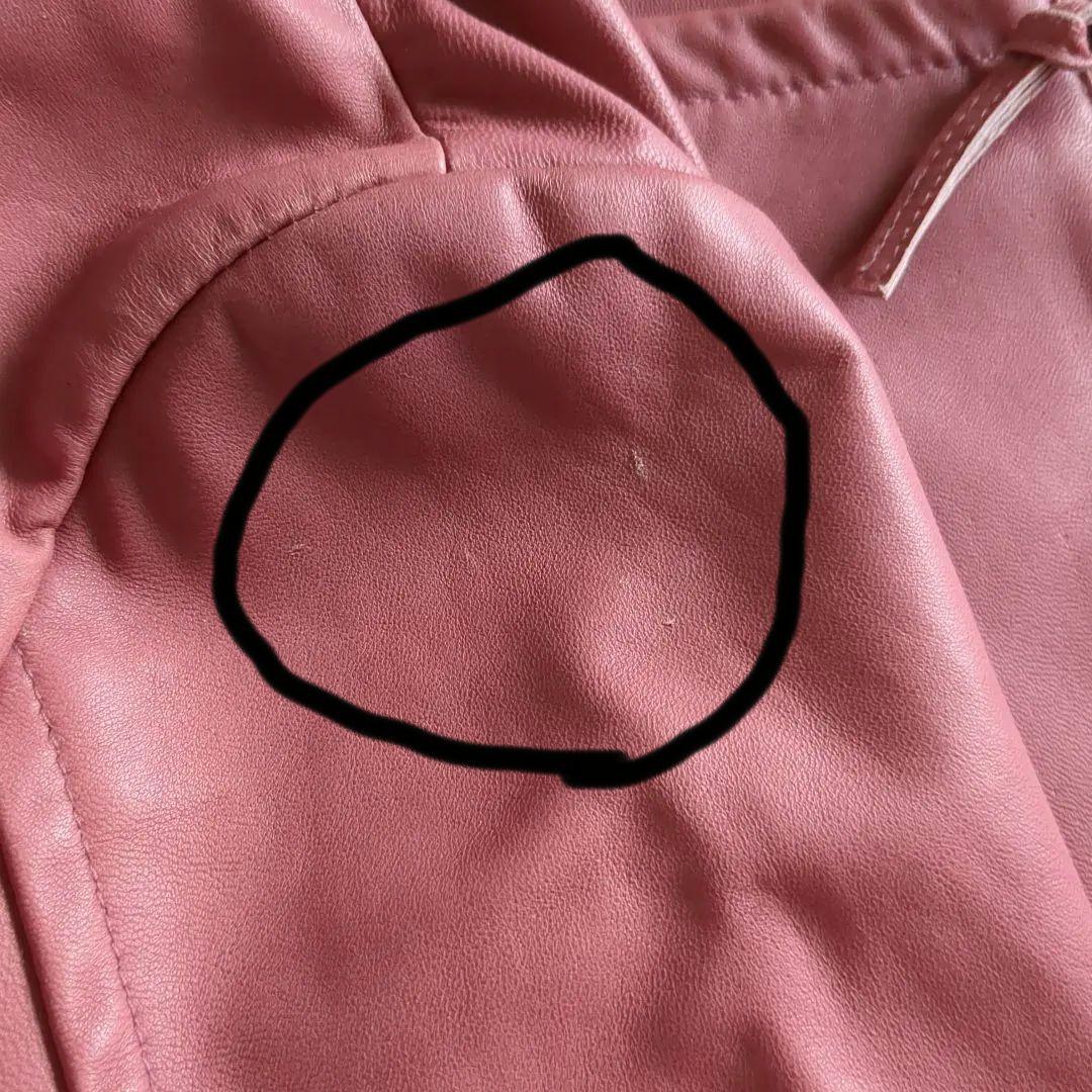 GRACE CONTINENTAL ラムレザー ファー ライダース 38 ピンク