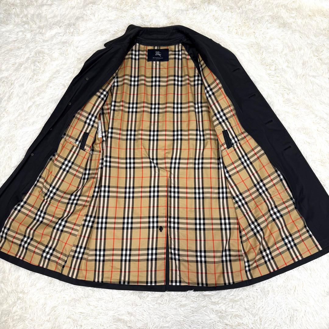 バーバリーロンドン ライナー付き ステンカラーコート ロング丈 ブラック M相当