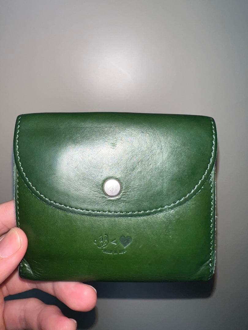 KAOYORINAKAMI グリーンレザー ミニ財布