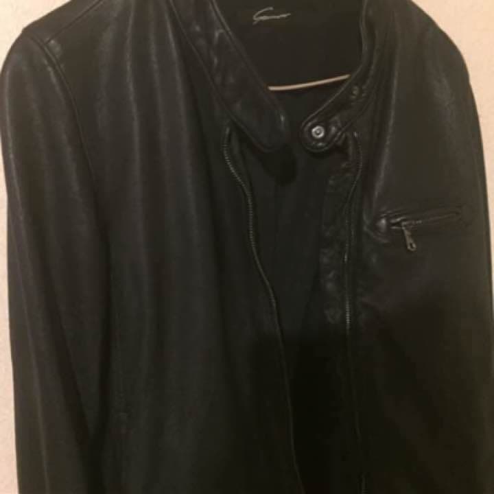  Leopard様 スタニングルアー レザー ジャケット ルシェルブルー