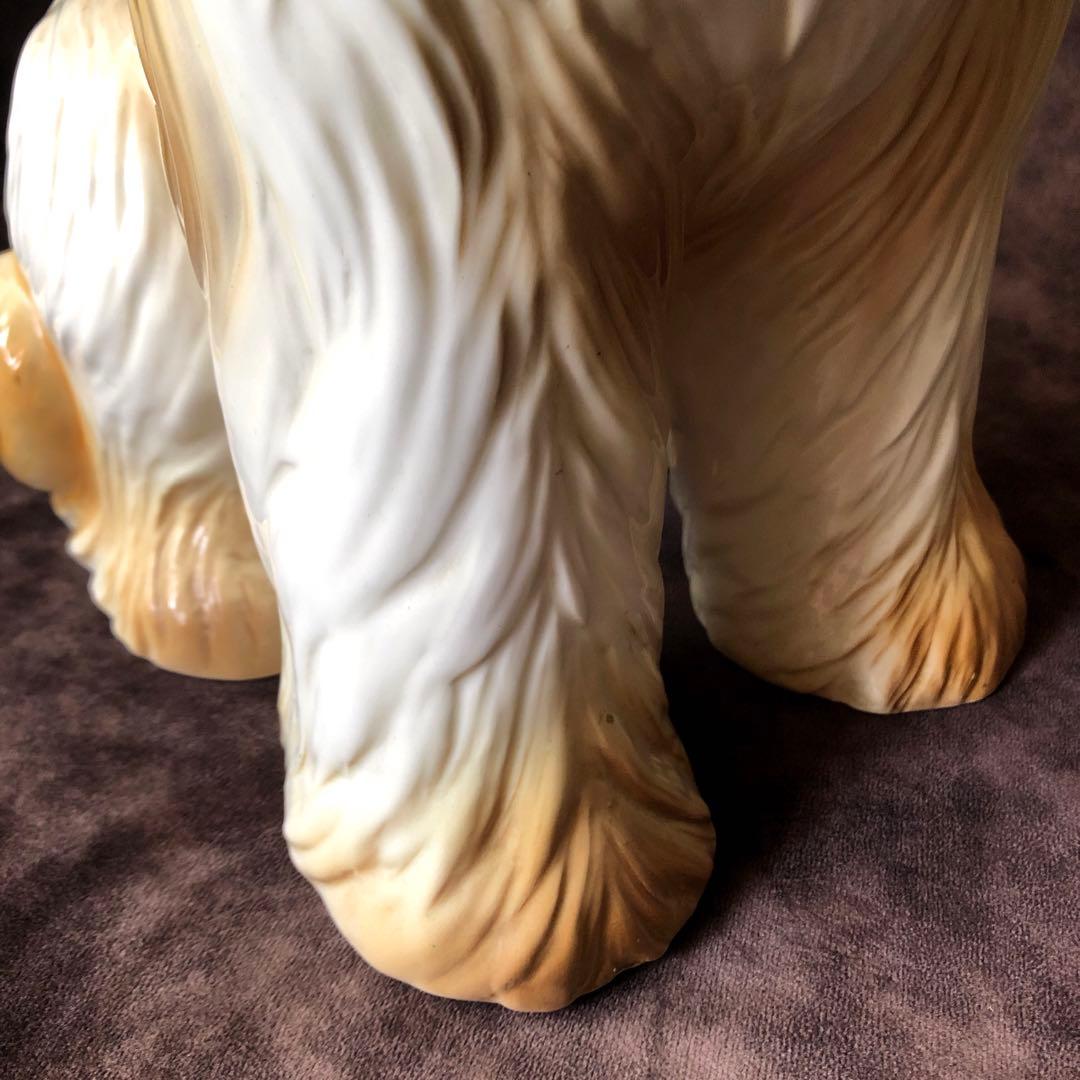 《ヴィンテージ 》アフガンハウンド 38㎝ 陶器製 犬 置物 加藤工芸