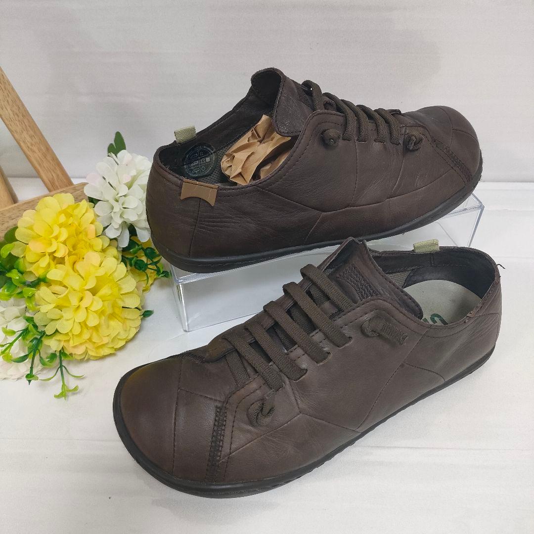 美品 CAMPER カンペール ペウカミ 本革 レザースニーカー スリッポン 茶