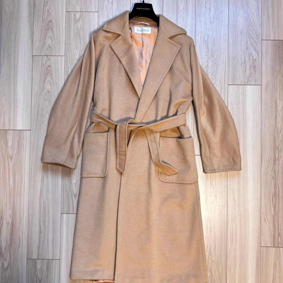 マックスマーラ マニュエラ キャメル100% ベルト付 サイズ40
