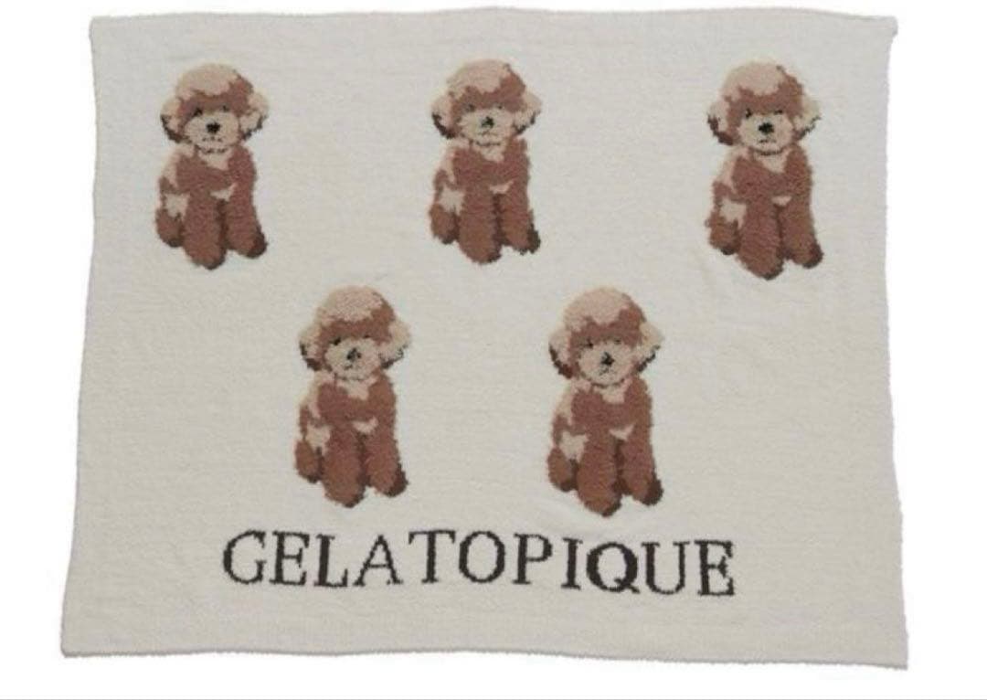 gelatopique トイプードル ジャガード ブランケット