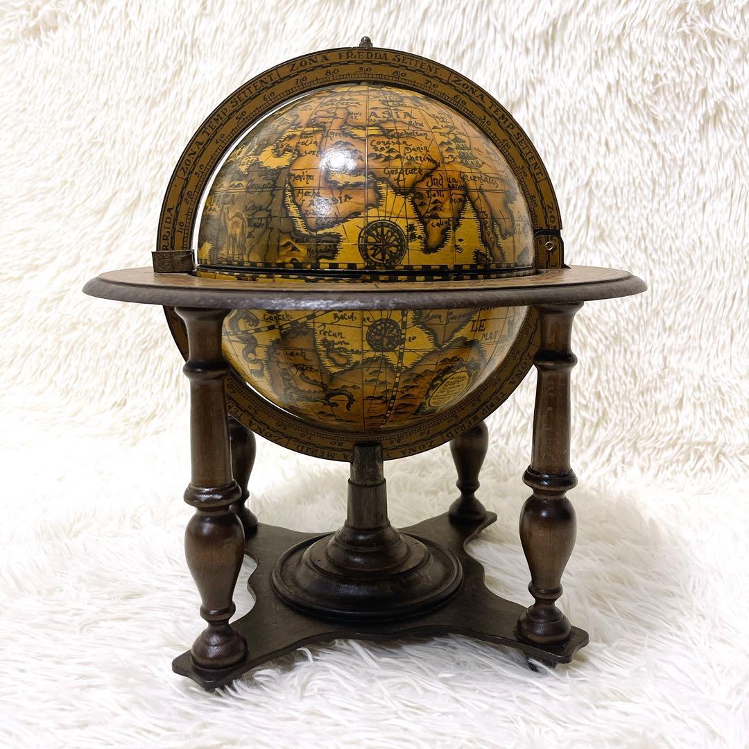イタリアン 黄道十二宮 ヴィンテージ アンティーク 地球儀 木製 レア 希少