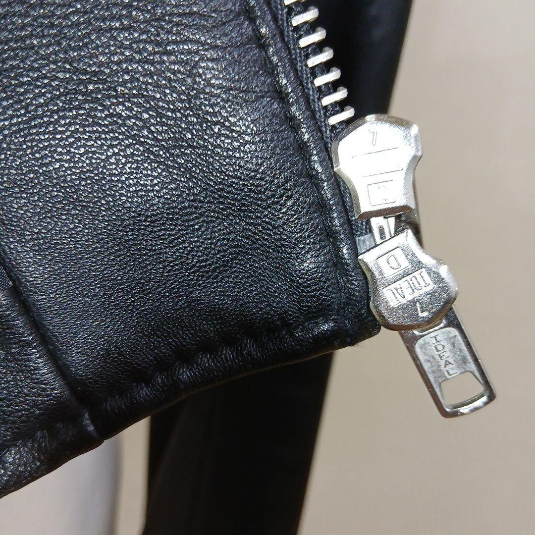 タケオキクチ襟付シングルライダースジャケットラムレザーMサイズ