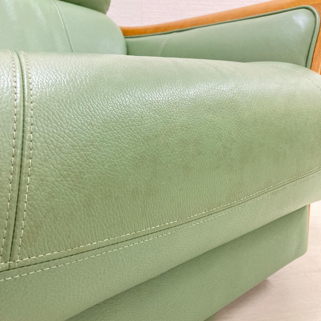 浜本工芸　回転式　革製　一人掛けソファ　シングルソファ