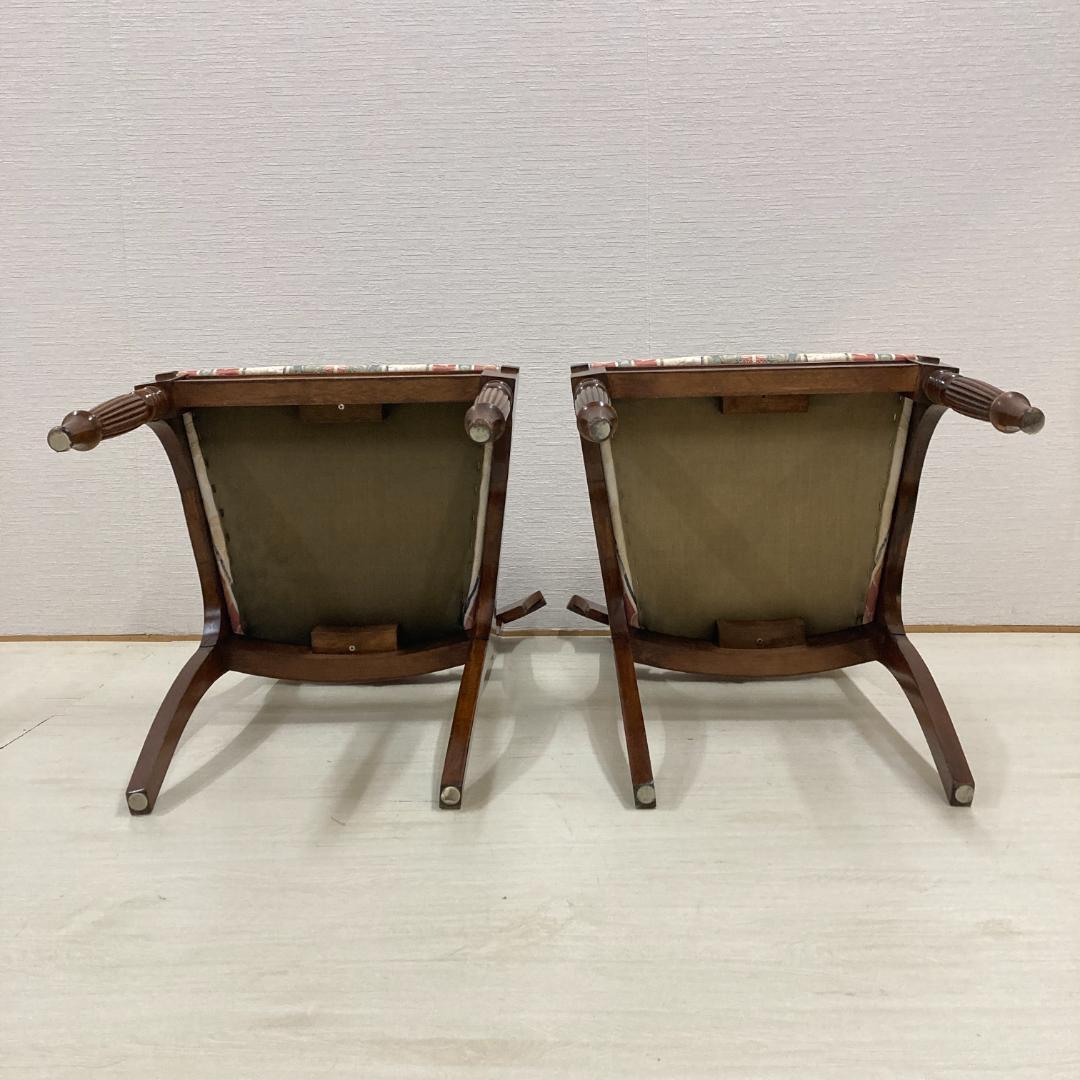 イタリア クラシック レリーフ ダイニングチェア アンティーク調 2脚セット