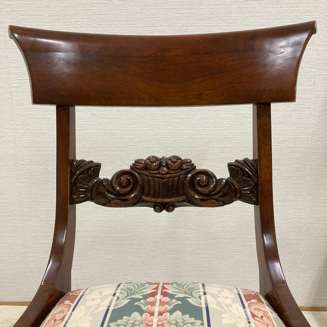 イタリア クラシック レリーフ ダイニングチェア アンティーク調 2脚セット