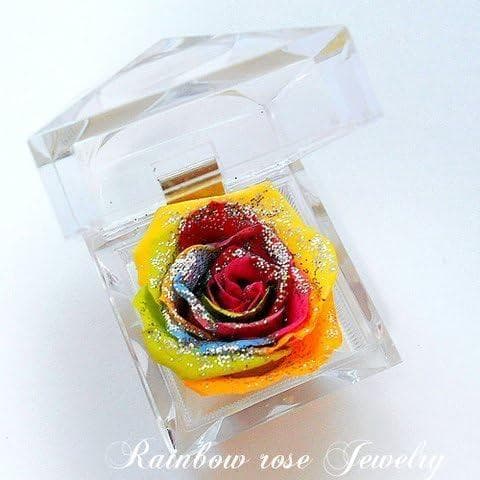 【高級プリザーブドフラワー】レインボーローズ ジュエリー