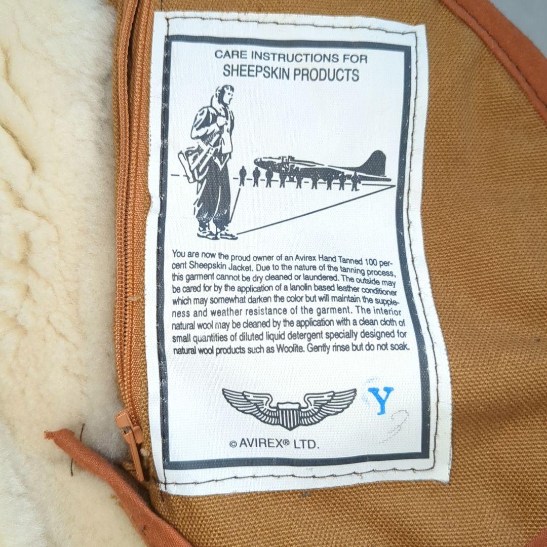 美品 AVIREX B-3 フライトジャケット ムートン ブラウン 34サイズ