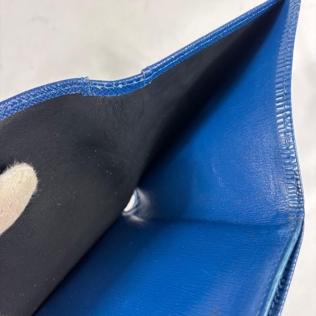 ルイヴィトン　エピ　Wホック　ポルトビエカルトクレディ　三つ折り財布　ブルー