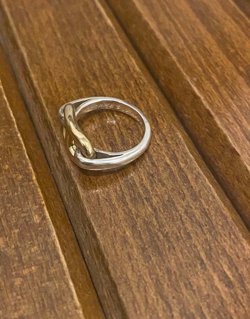 初期コマHERMES エルメス シェーヌダンクル コンビ リング サイズ48