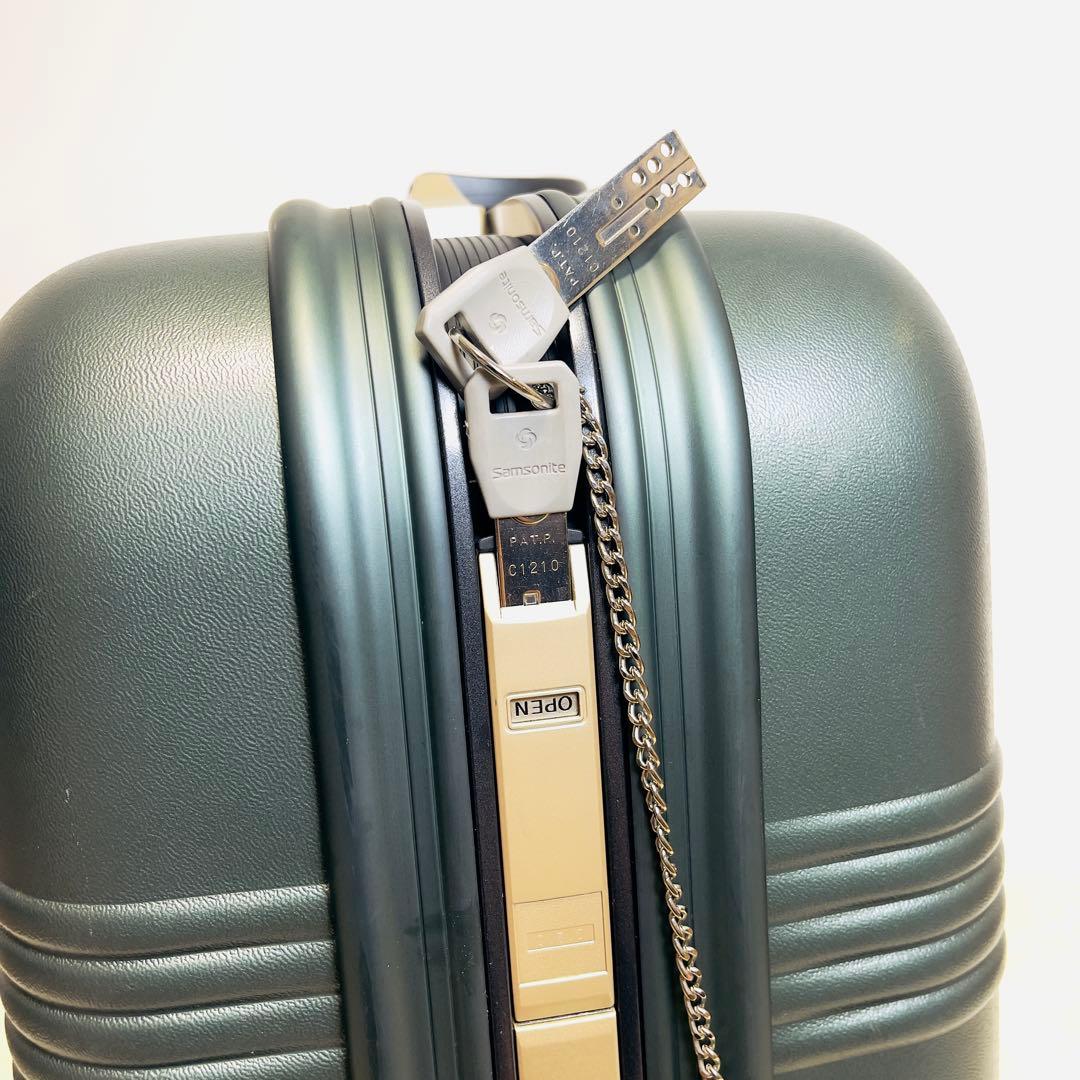 Samsonite サムソナイト スーツケース メタリックグリーン 鍵2本付き
