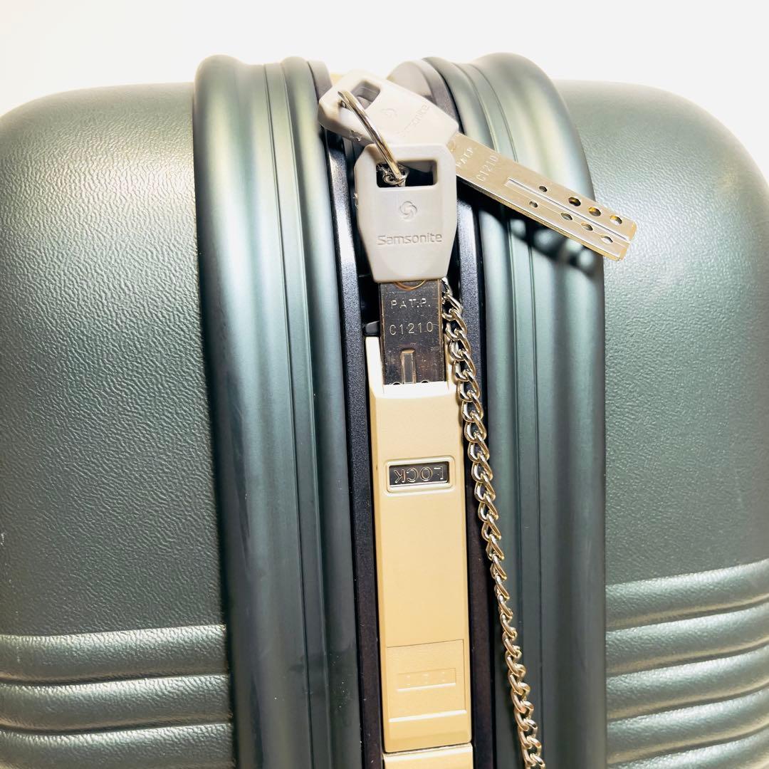 Samsonite サムソナイト スーツケース メタリックグリーン 鍵2本付き