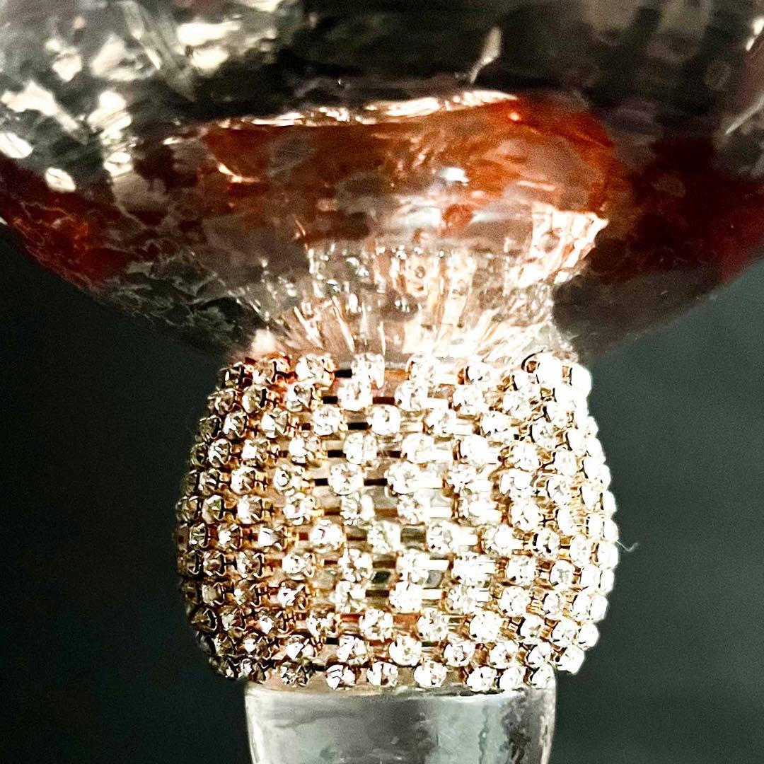 ★新品未使用★パリ発　アンティークゴールドとラインストーンのフラワーベース　M