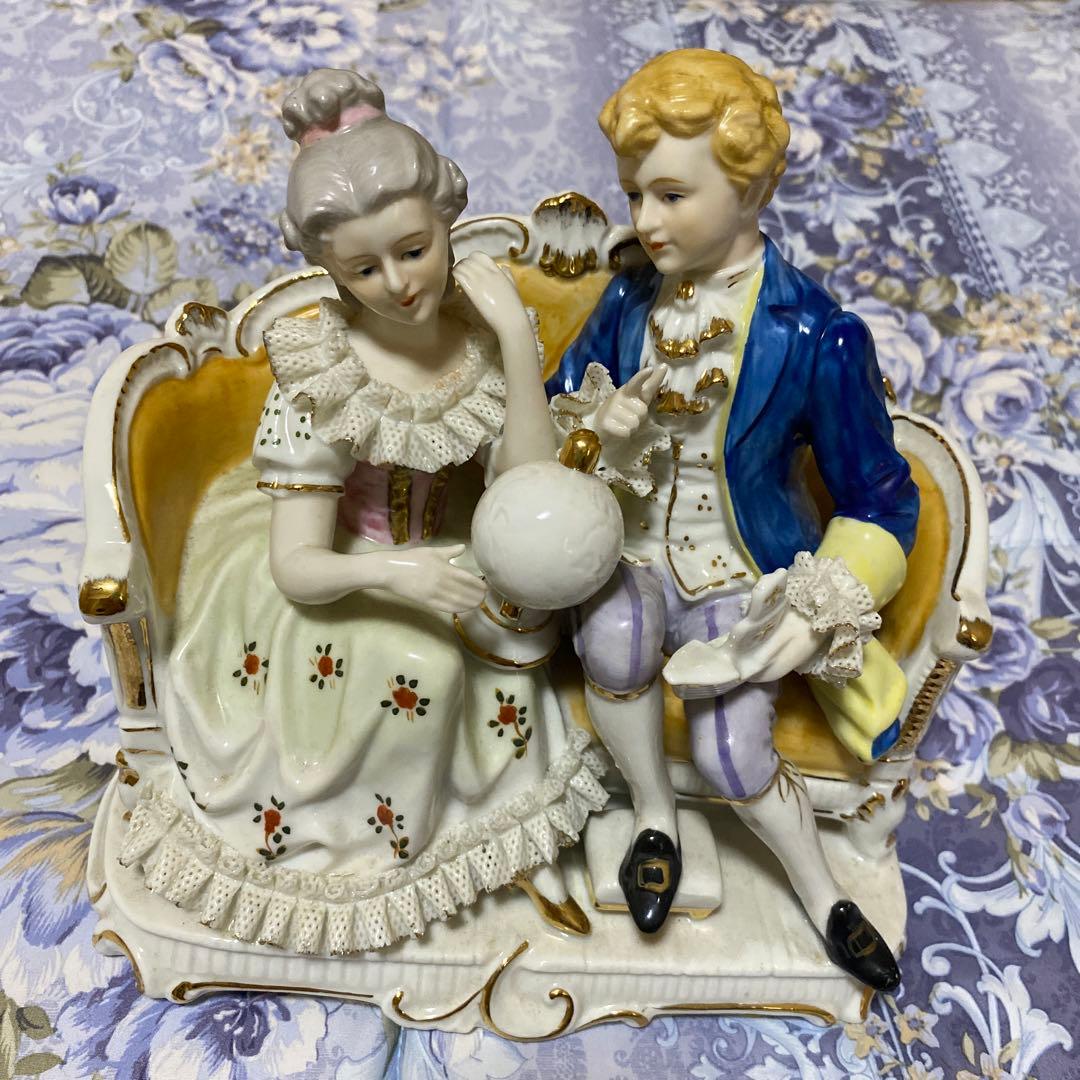 美品　迄陶器製 西洋人形 置物 アンティーク 加藤工芸