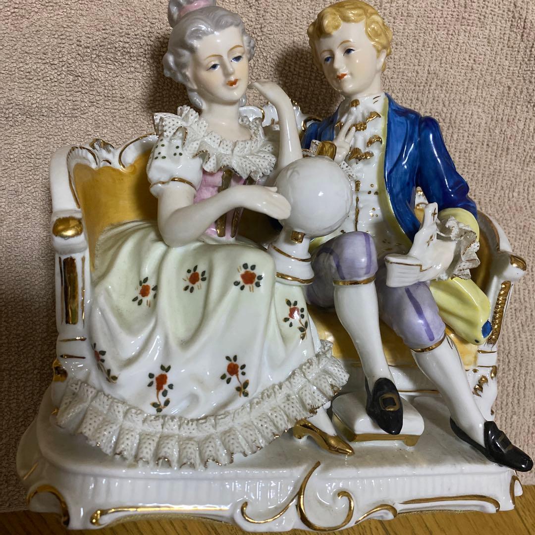 美品　迄陶器製 西洋人形 置物 アンティーク 加藤工芸