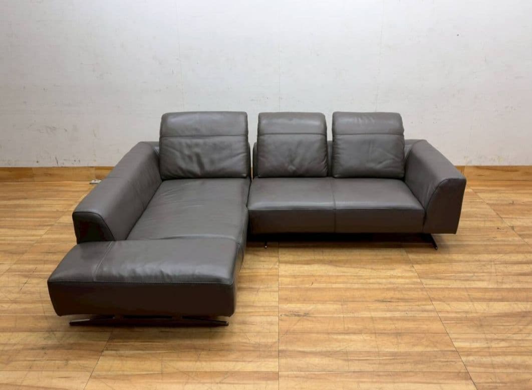 定価77万 L/S59 本革 極上 L字型 3人掛けソファ 美品 IDC大塚家具