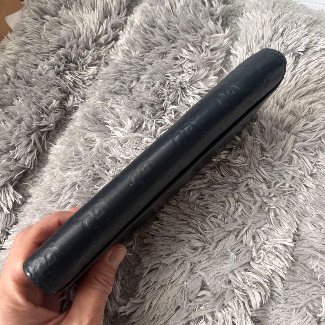 GUCCI シマ　長財布　ダークネイビー　メンズ　レディース