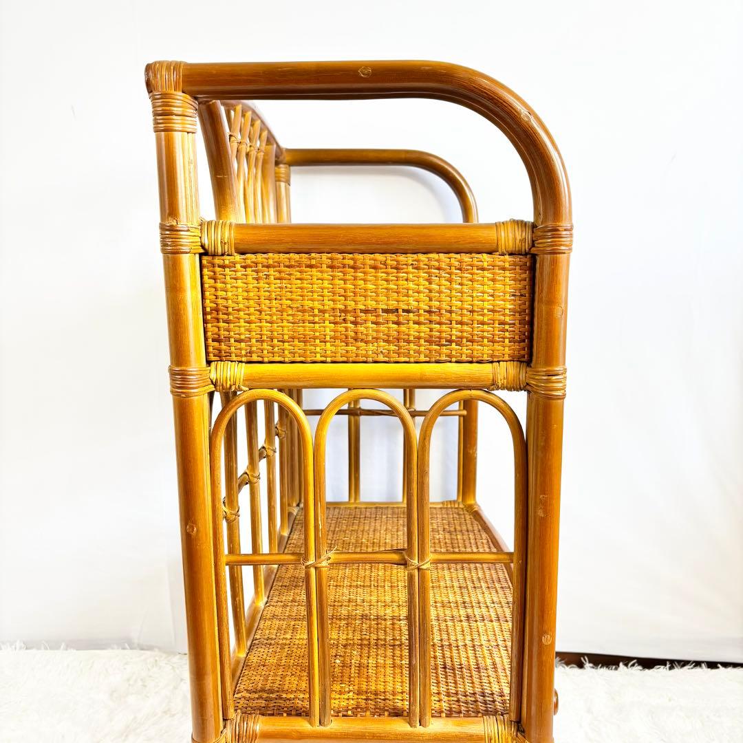 『送料無料』ラタン　キャビネット　サイドボード　収納ラック