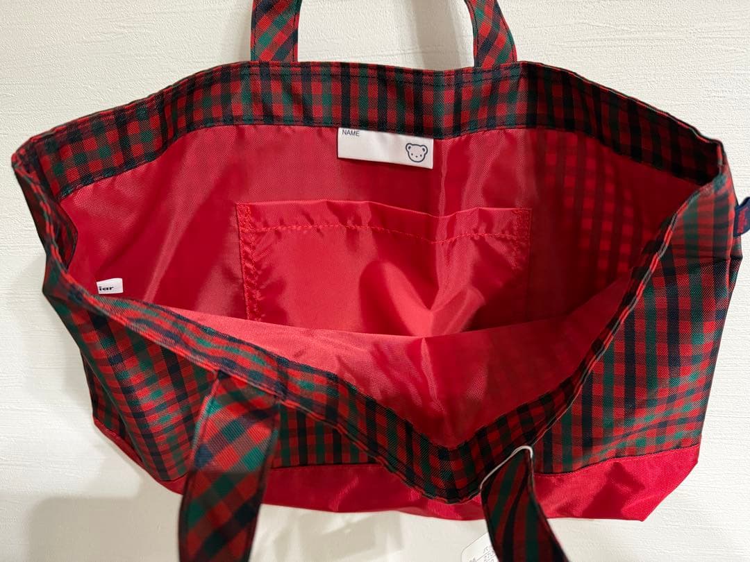 マドレーヌさん専用【新品】【完売】familiar 赤チェック柄レッスンバッグ