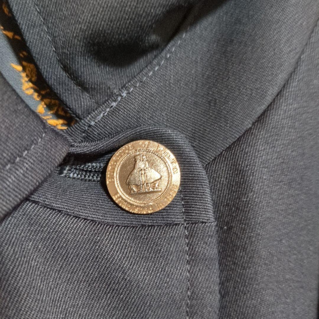 美品　バーバリー　ロングコート　90s　金ボタン　紺　シャドーホース　L相当