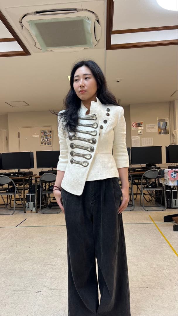 PIERRE BALMAIN ホワイトミリタリージャケット